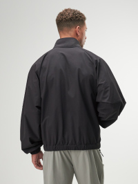 Men's Black Raglan Sleeve Zip-Up Casual Jacket, Autumn