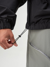 Men's Black Raglan Sleeve Zip-Up Casual Jacket, Autumn