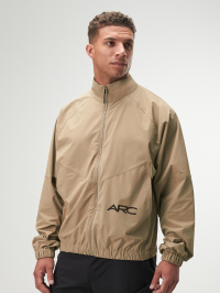 Men's Khaki Raglan Sleeve Zip Front Casual Jacket, Autumn