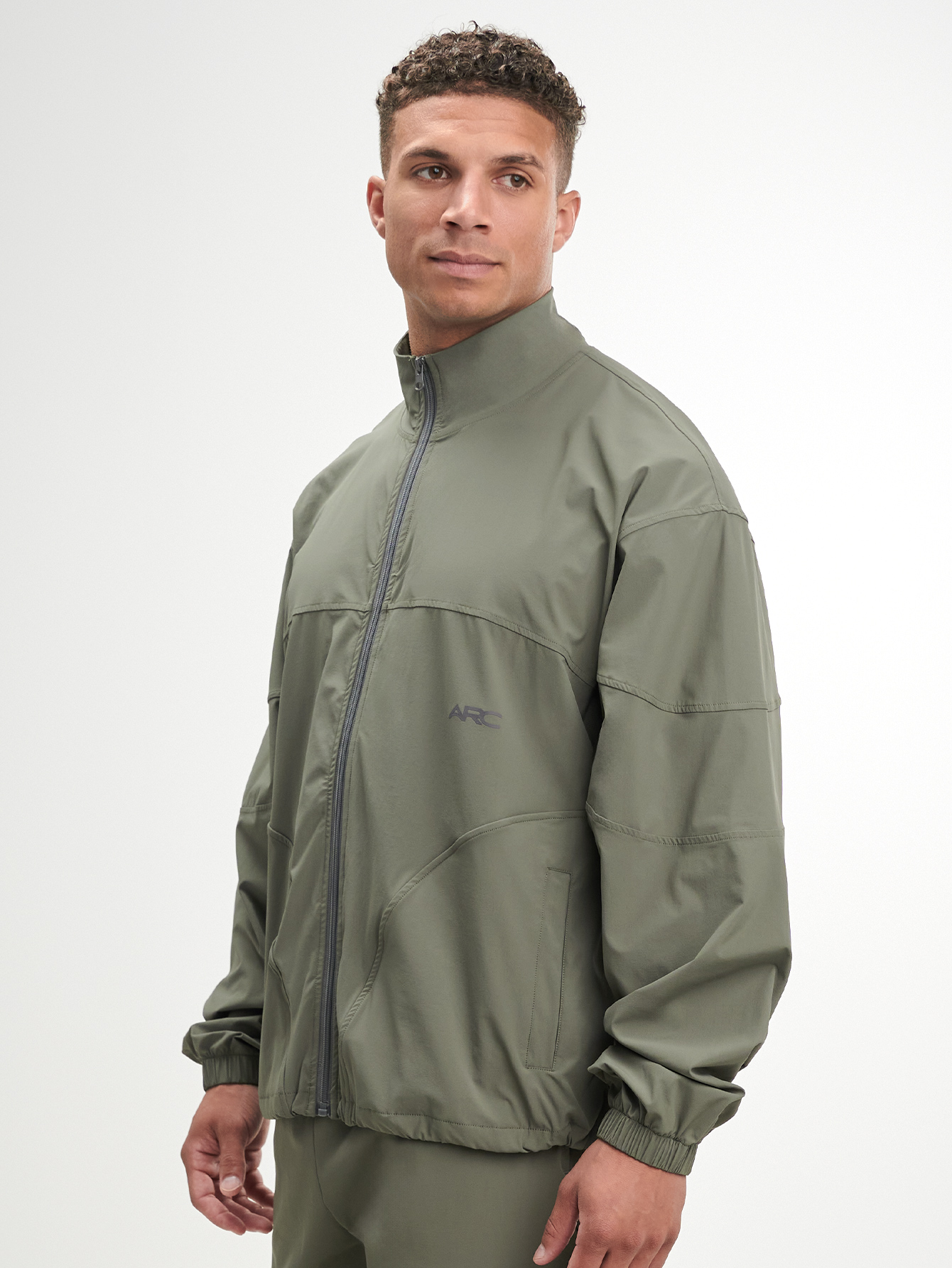 ARC Activewear Full Zip Sweater Jacket Performance Top Gym Workout Long Sleeve Track Suit
