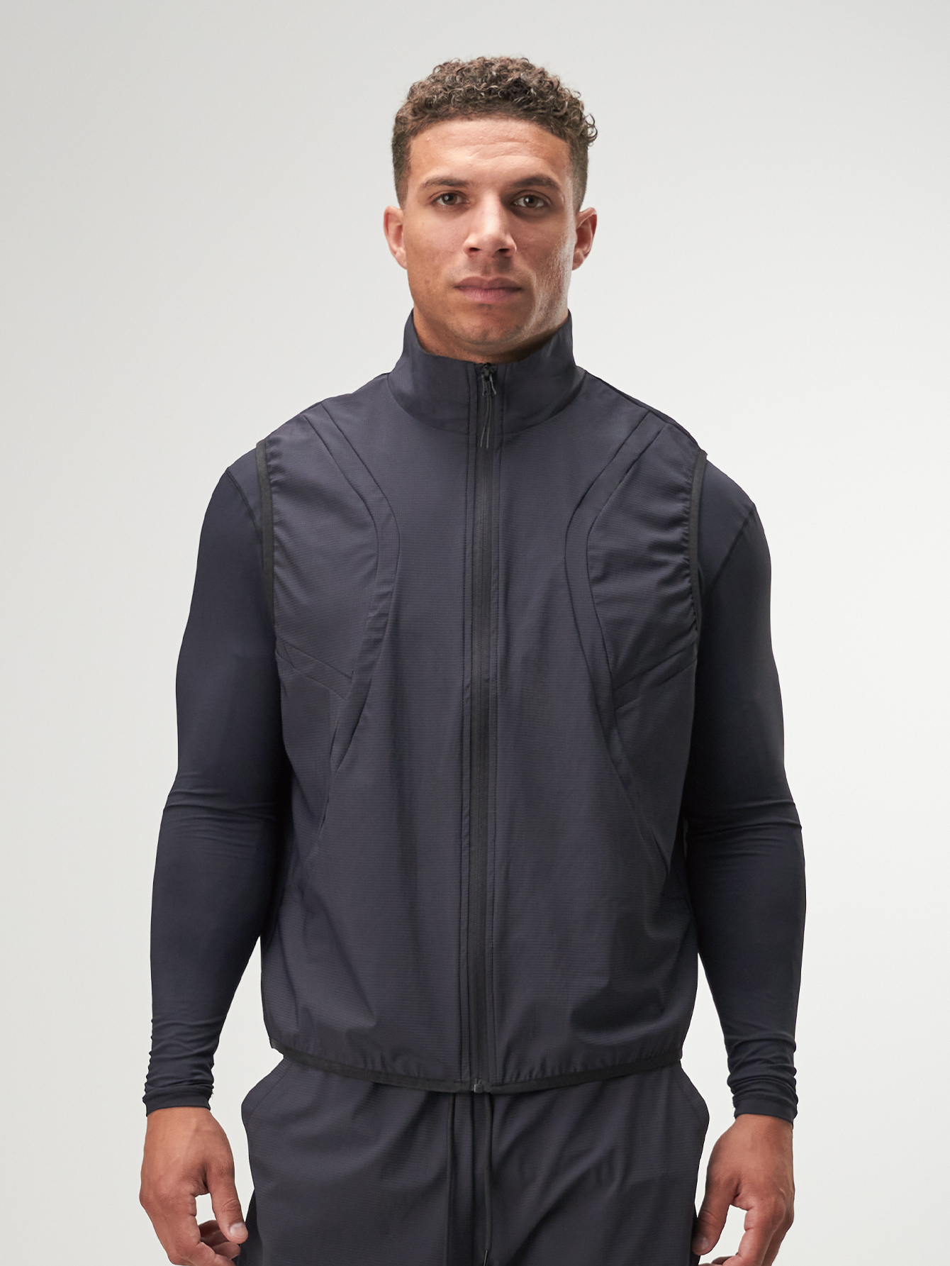 Men's Black Zipper Front Casual Versatile Vest