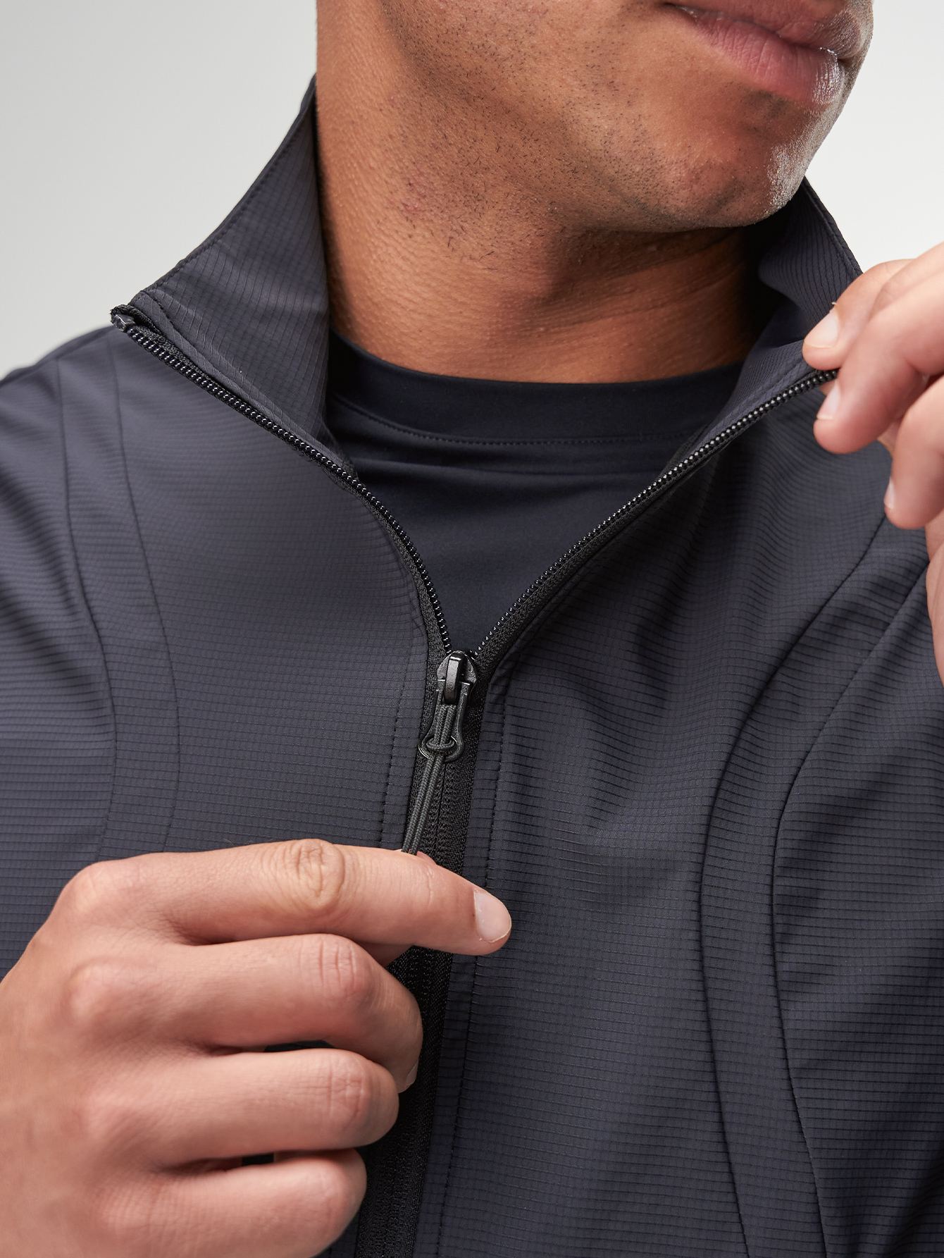 Men's Black Zipper Front Casual Versatile Vest