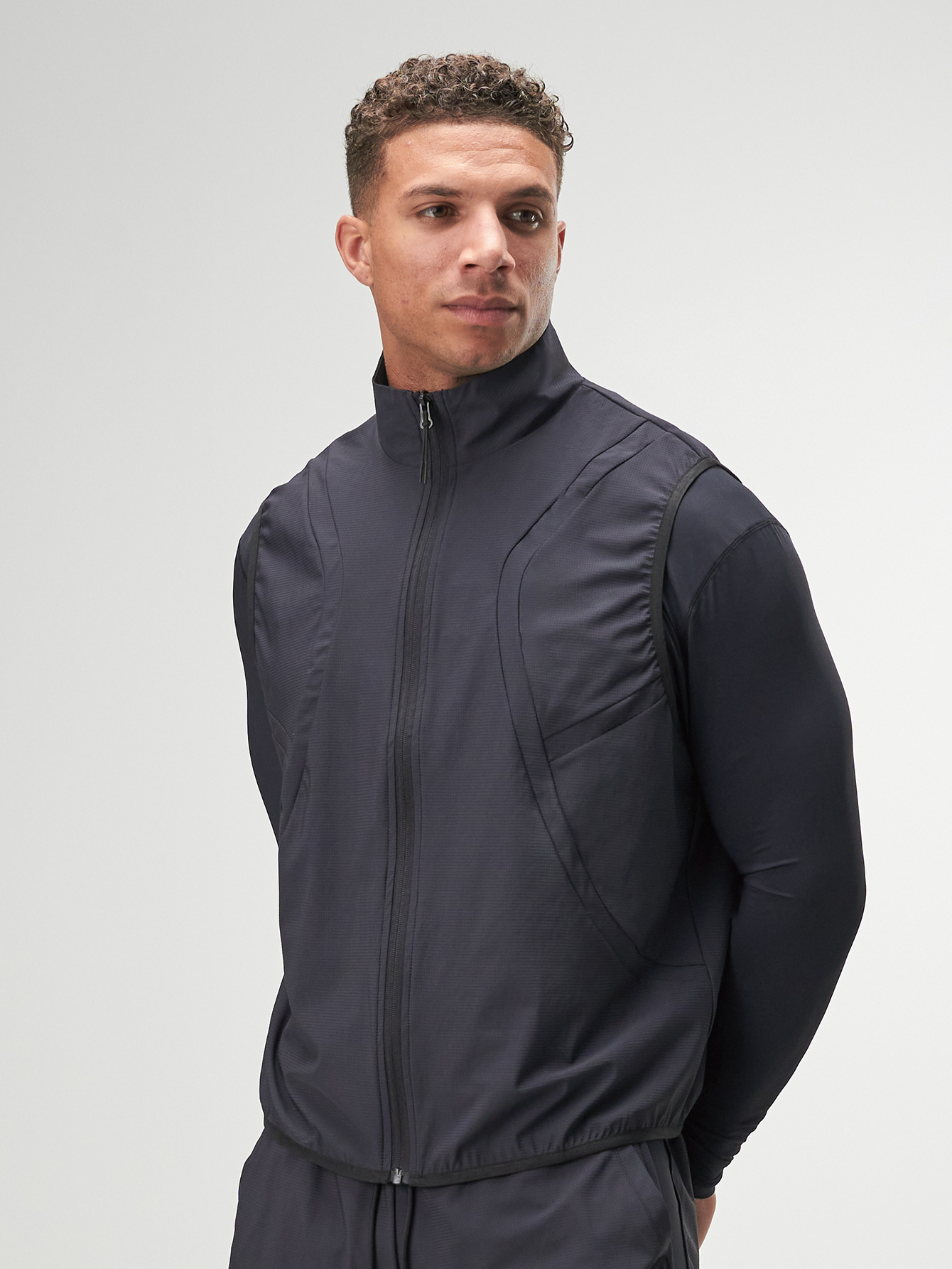 Men's Black Zipper Front Casual Versatile Vest