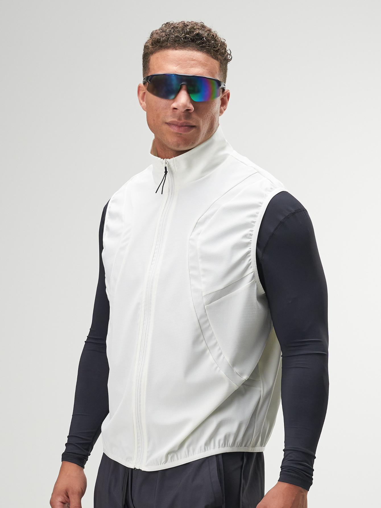Men's White Zip Front Casual Versatile Vest