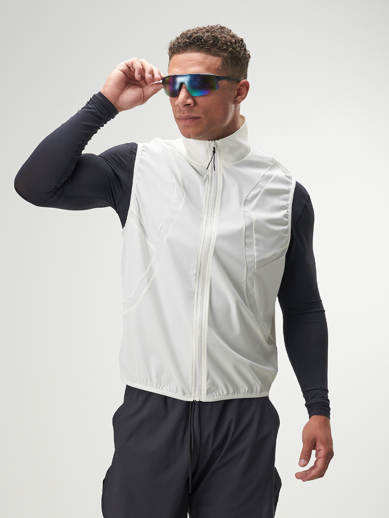 Men's White Zip Front Casual Versatile Vest