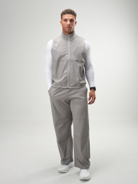 Men's Casual Versatile Zip-Up Vest, Grey, Autumn