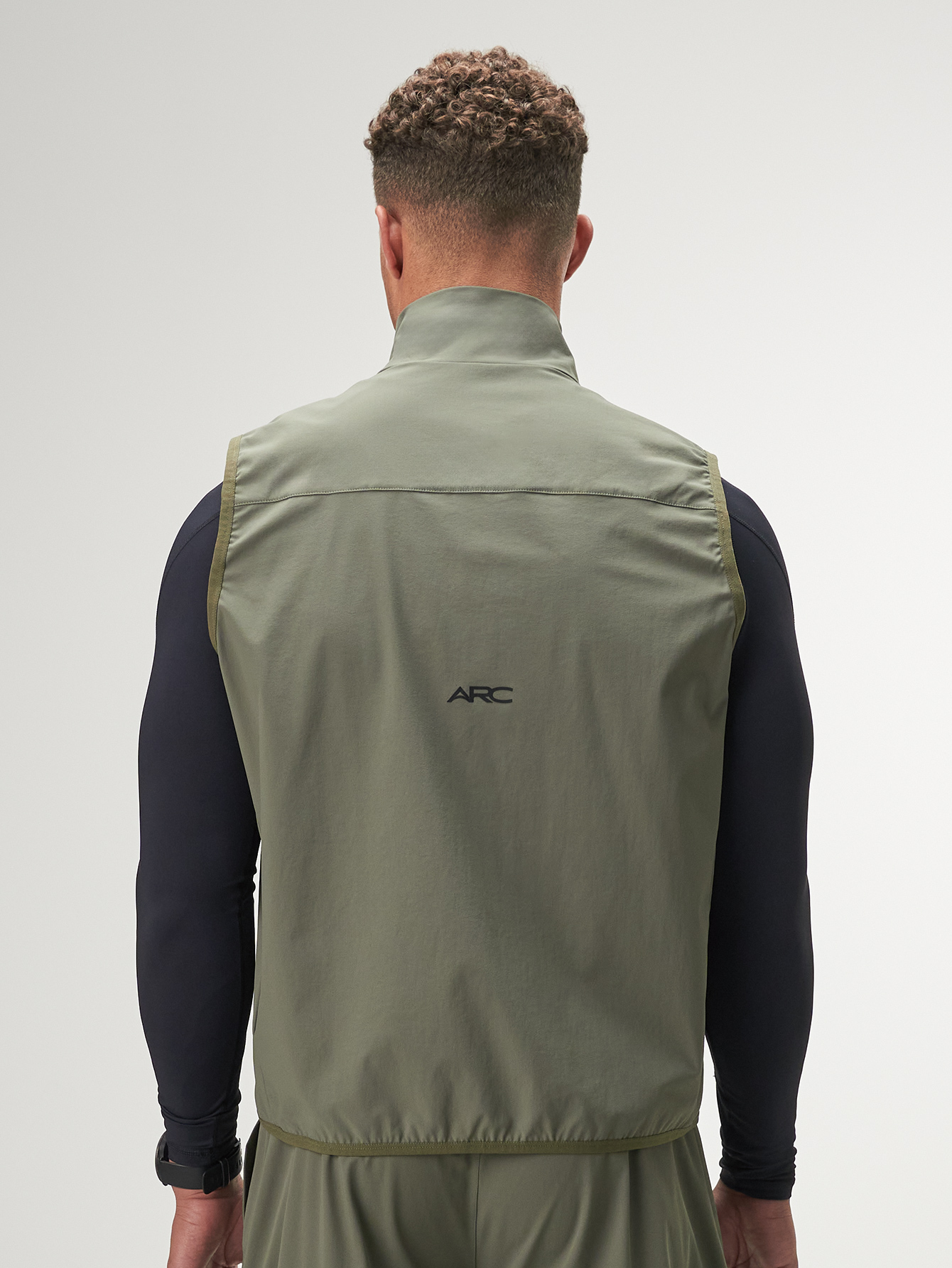 Men's Olive Green Zip Front Casual Versatile Vest