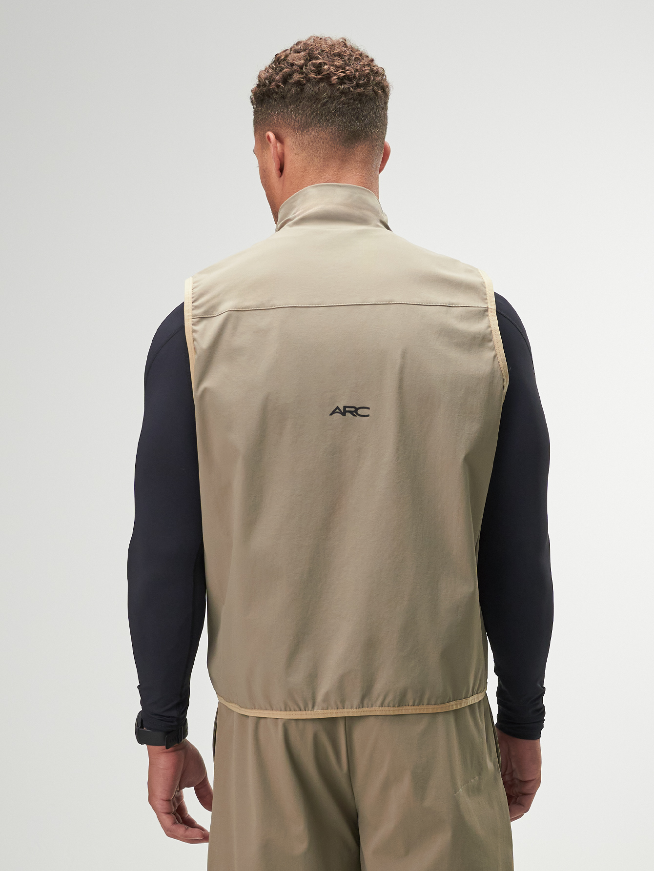 Men's Khaki Zip Front Casual Versatile Vest, Autumn