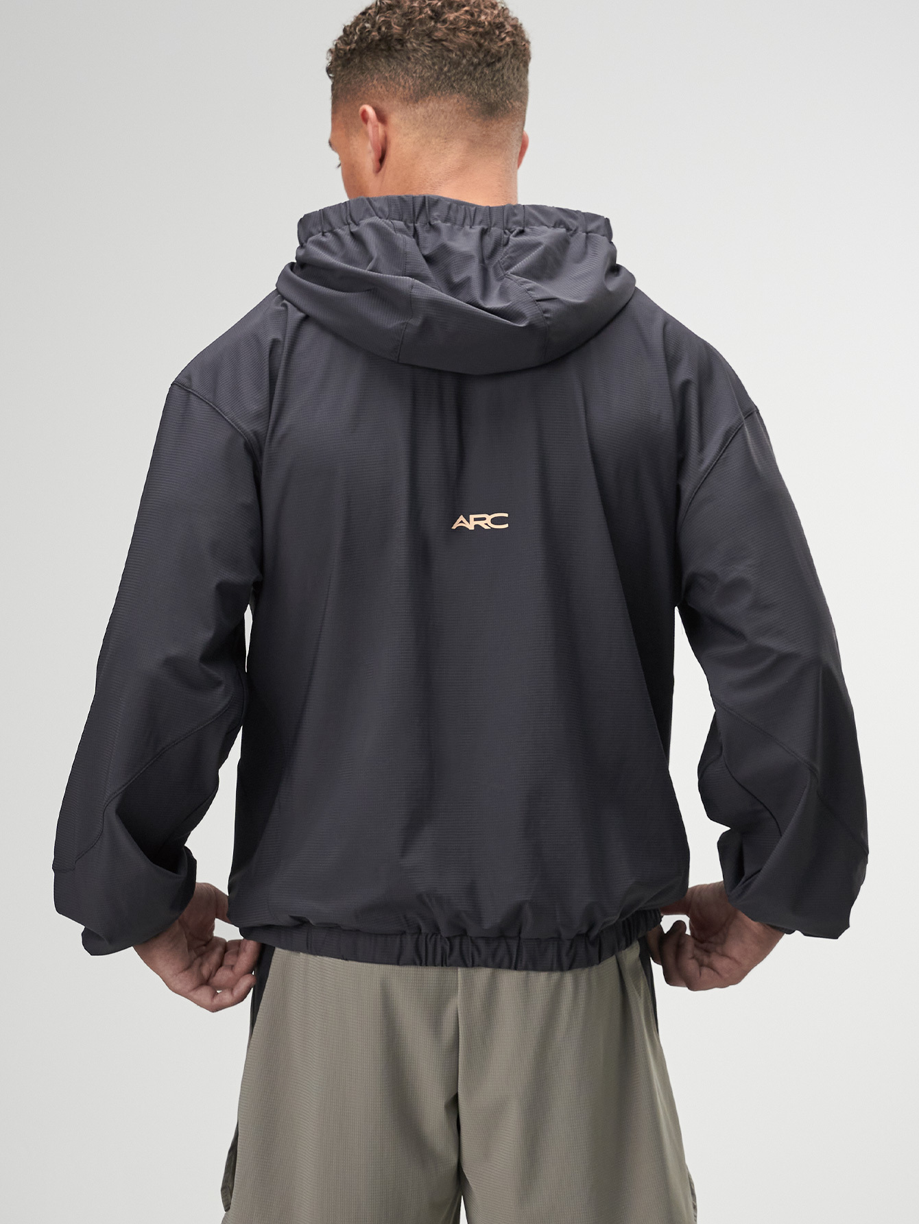 Men's Casual Zip-Up Hooded Jacket, Black, Autumn