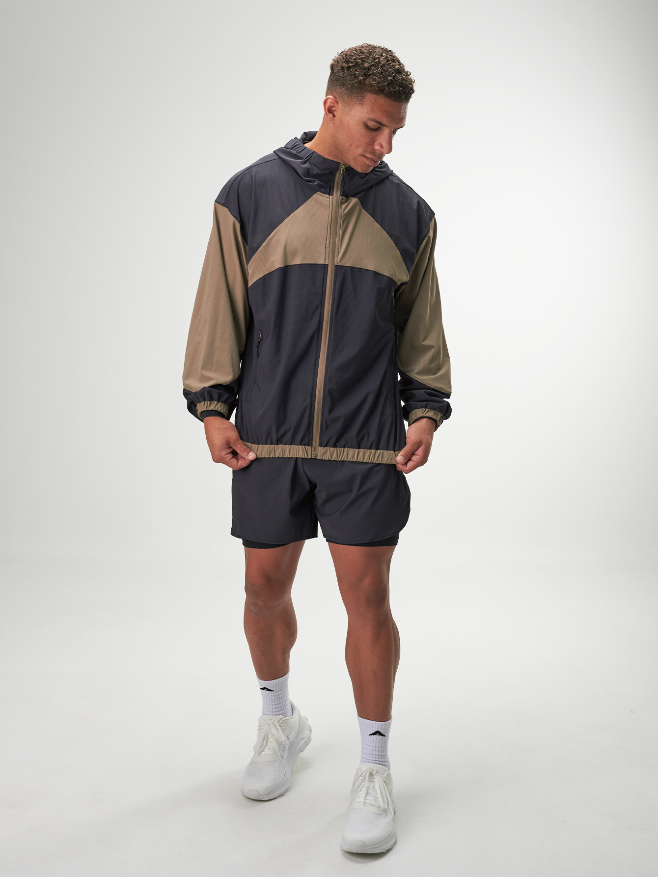 Men's Casual Versatile Simple Contrast Color Patchwork Jacket