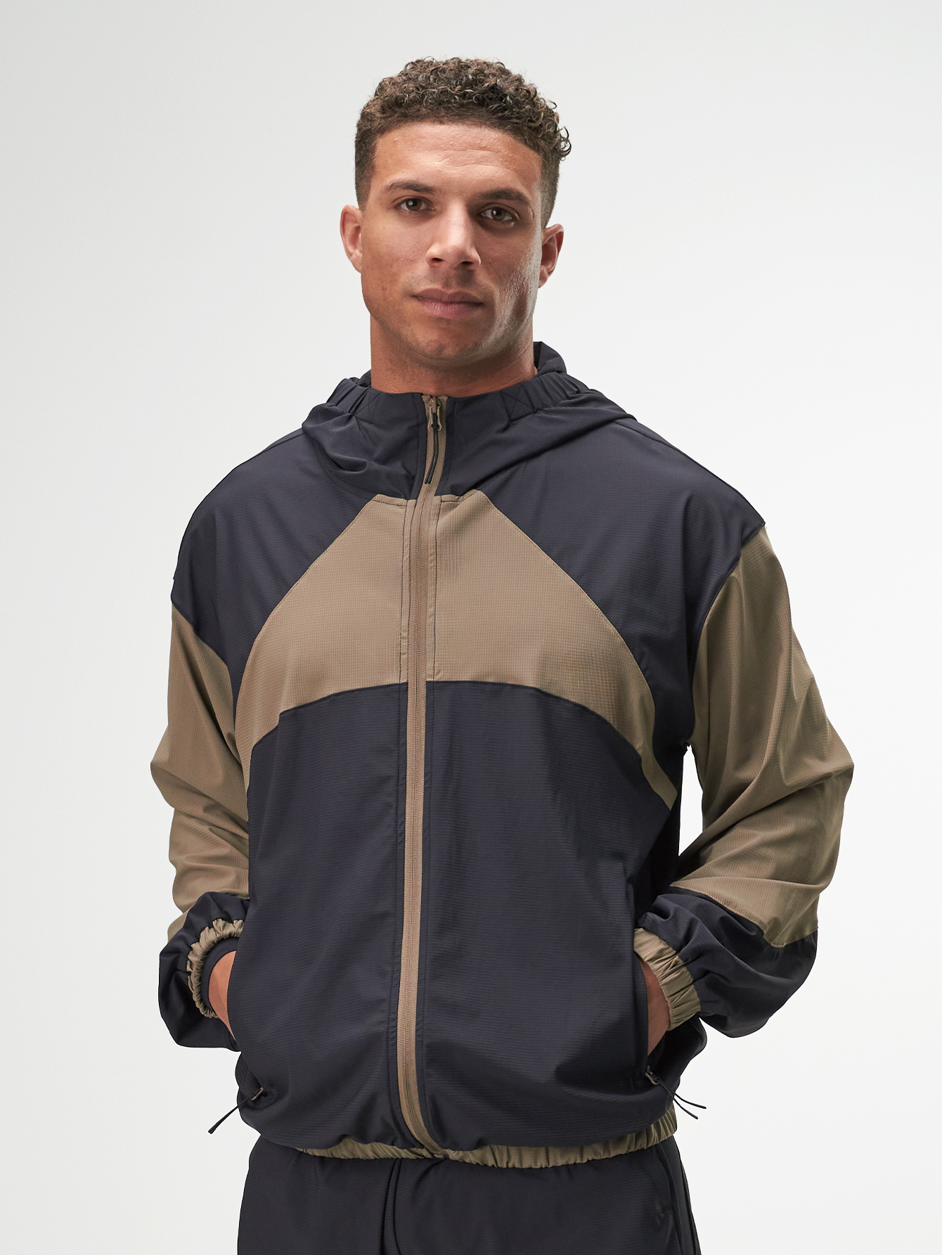 Men's Casual Versatile Simple Contrast Color Patchwork Jacket