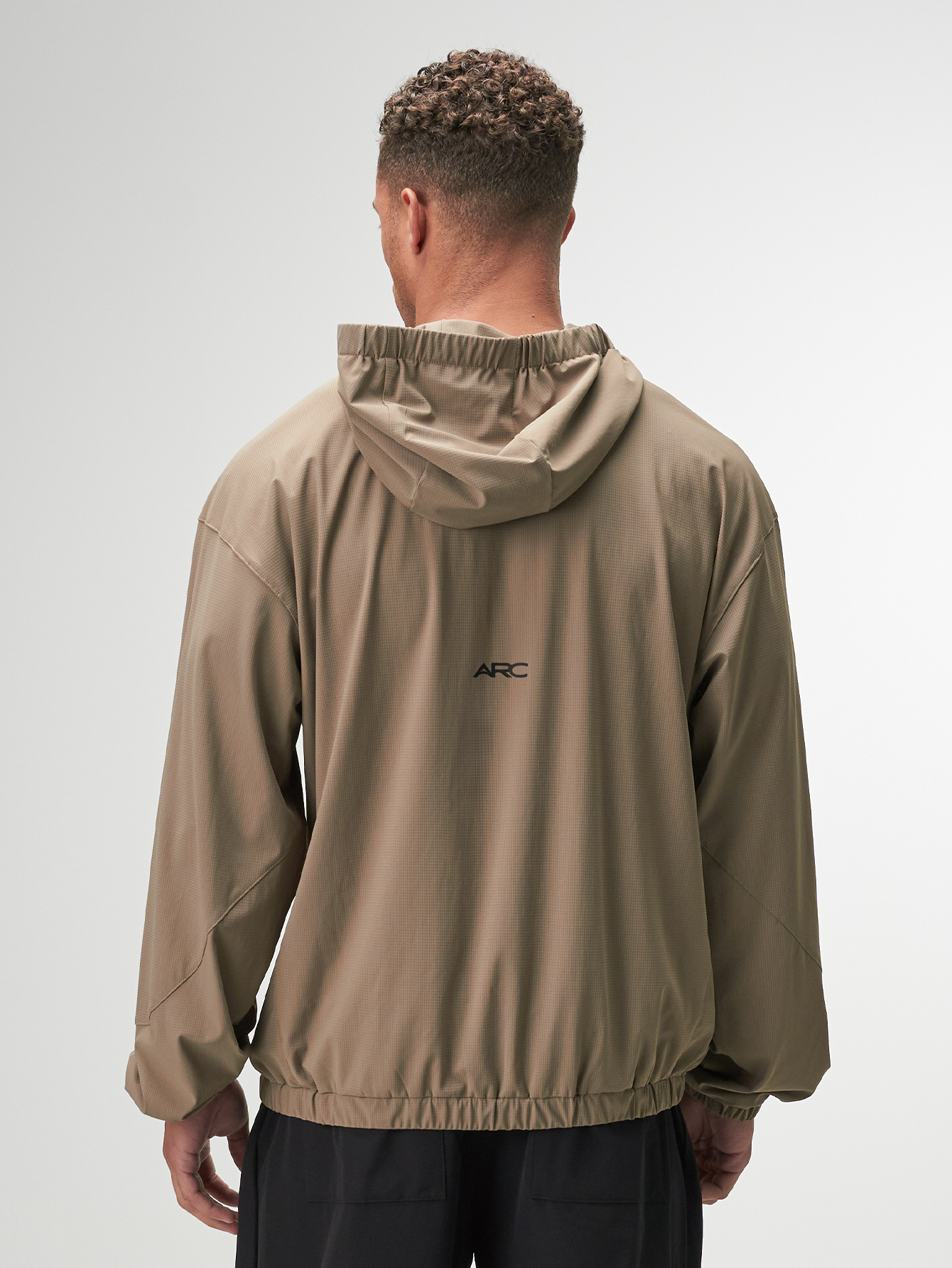 Men's Casual Brown Zip-Up Hooded Jacket, Autumn