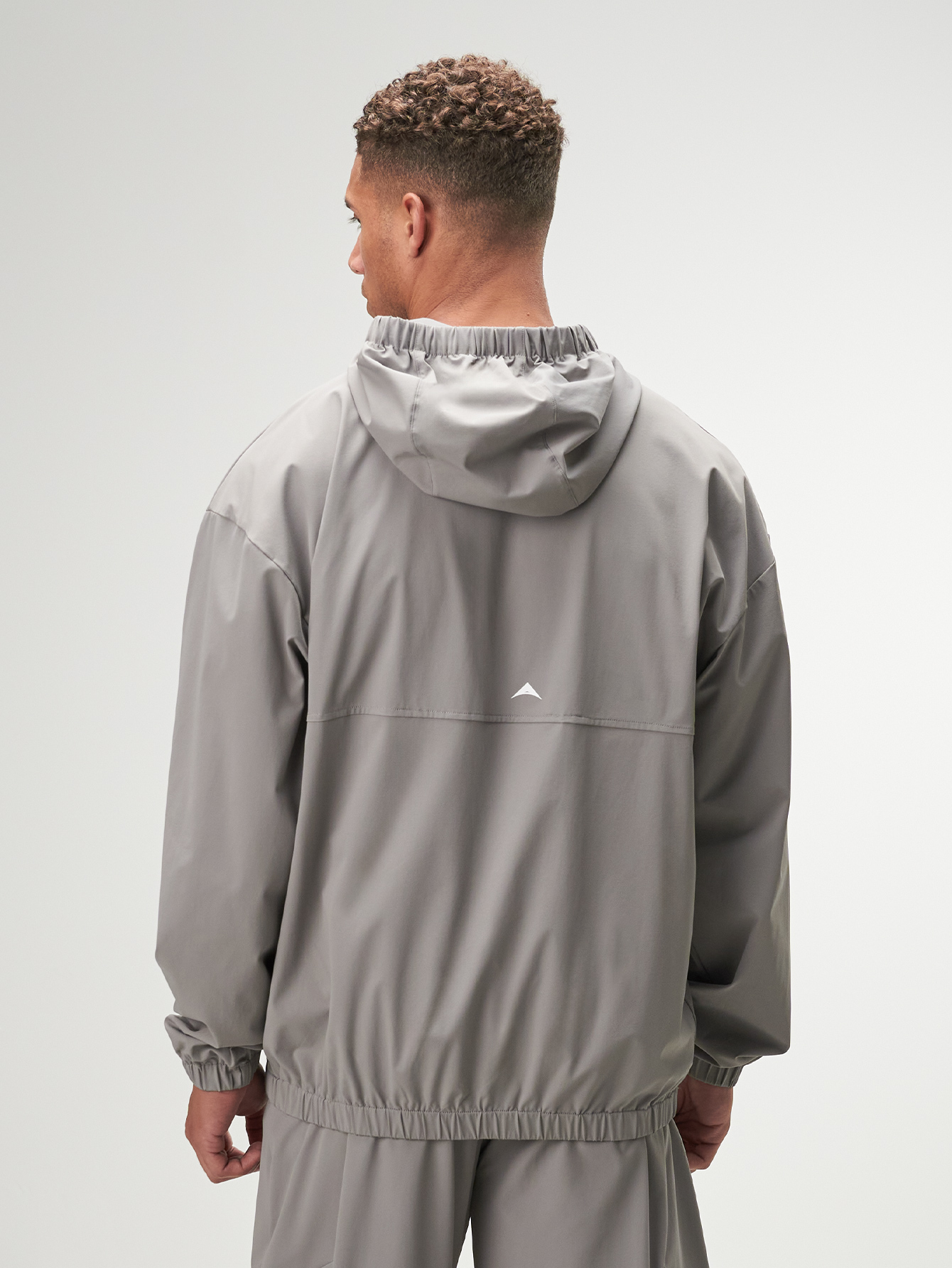 Men's Grey Zip-Up Half-Placket Pocket Casual Hoodie Jacket, Autumn