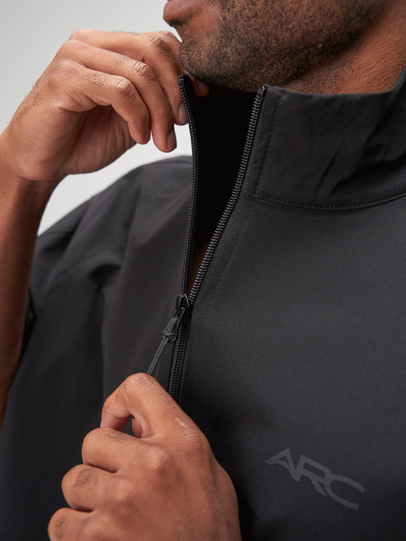 ARC Activewear Full Zip Sweater Jacket Performance Top Gym Workout Long Sleeve Track Suit