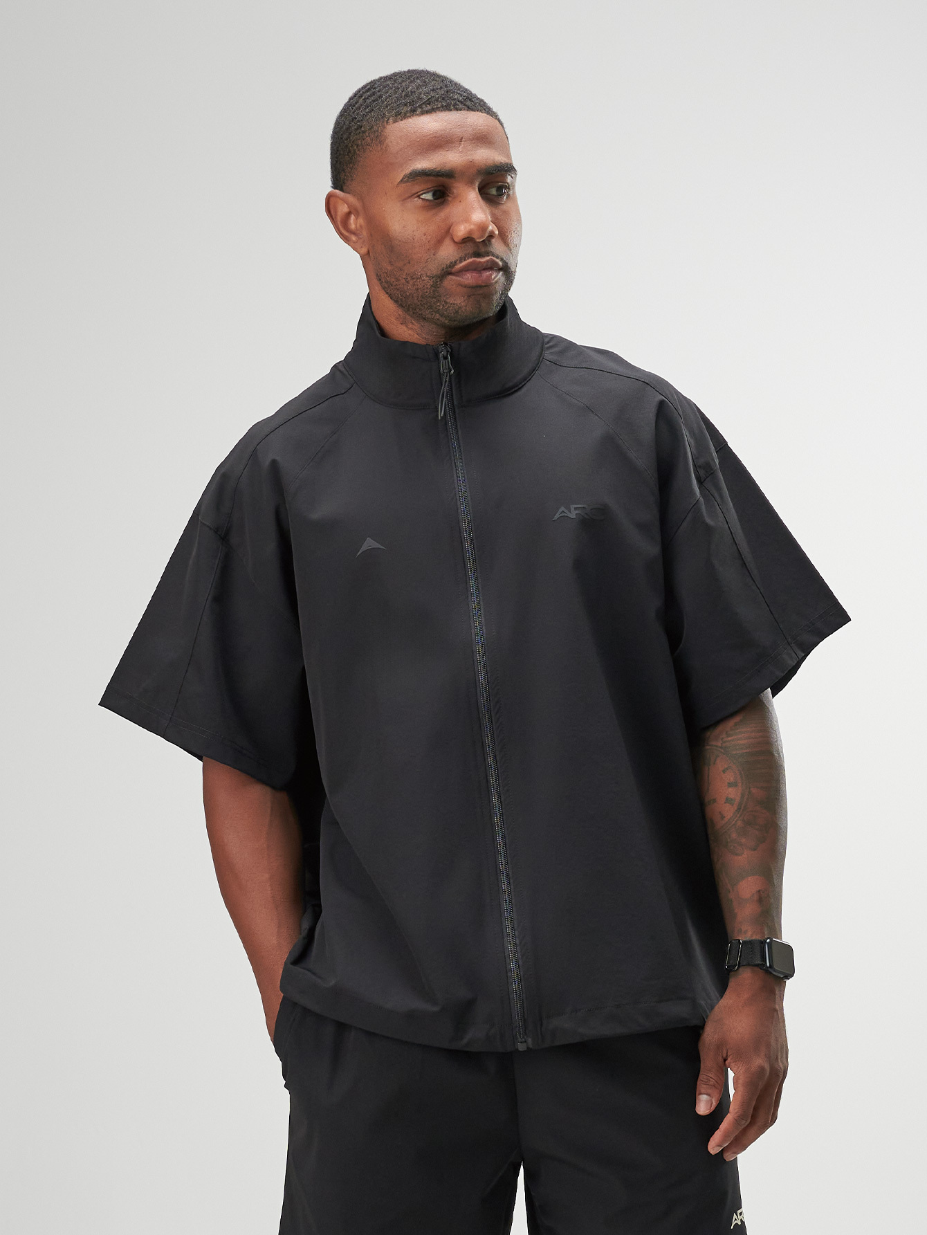 ARC Activewear Full Zip Sweater Jacket Performance Top Gym Workout Long Sleeve Track Suit