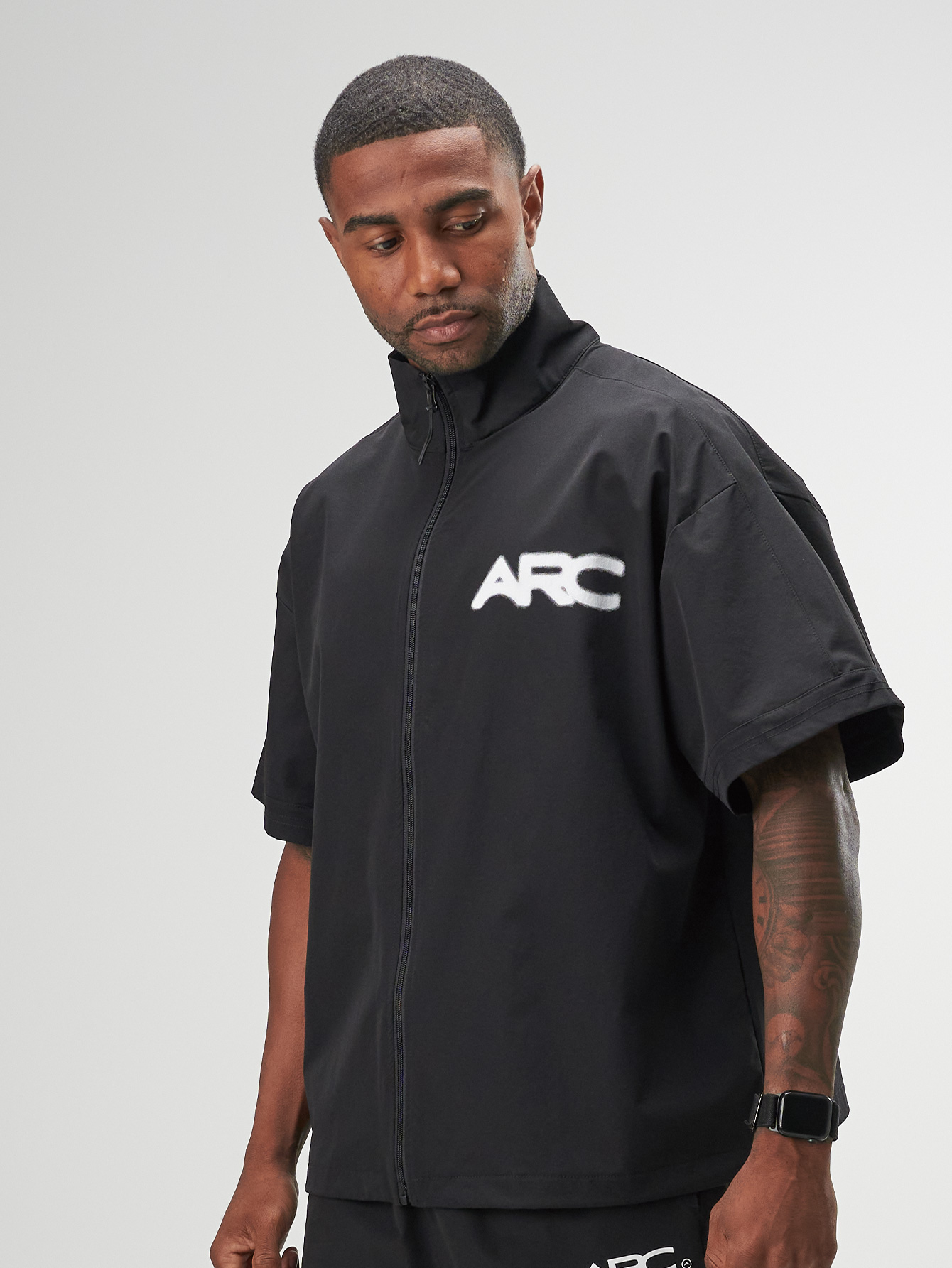 ARC Activewear Full Zip Sweater Jacket Performance Top Gym Workout Long Sleeve Track Suit