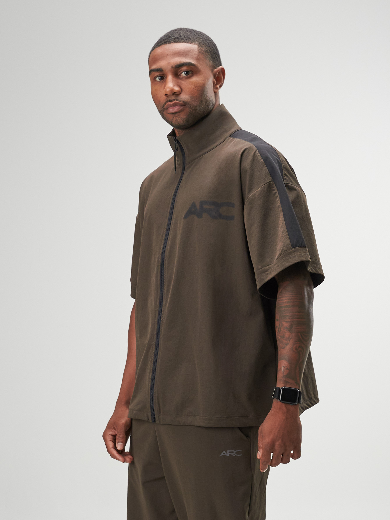 ARC Activewear Full Zip Sweater Jacket Performance Top Gym Workout Long Sleeve Track Suit