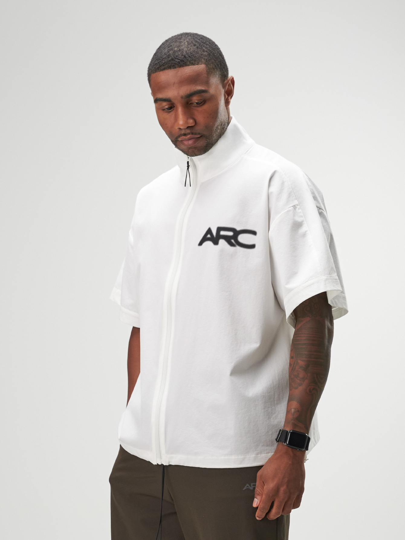 ARC Activewear Full Zip Sweater Jacket Performance Top Gym Workout Long Sleeve Track Suit