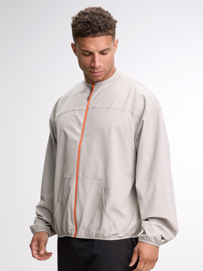 Men's Autumn Slogan Print Long Sleeve Zip-Up Half Placket Casual Hoodie Jacket
