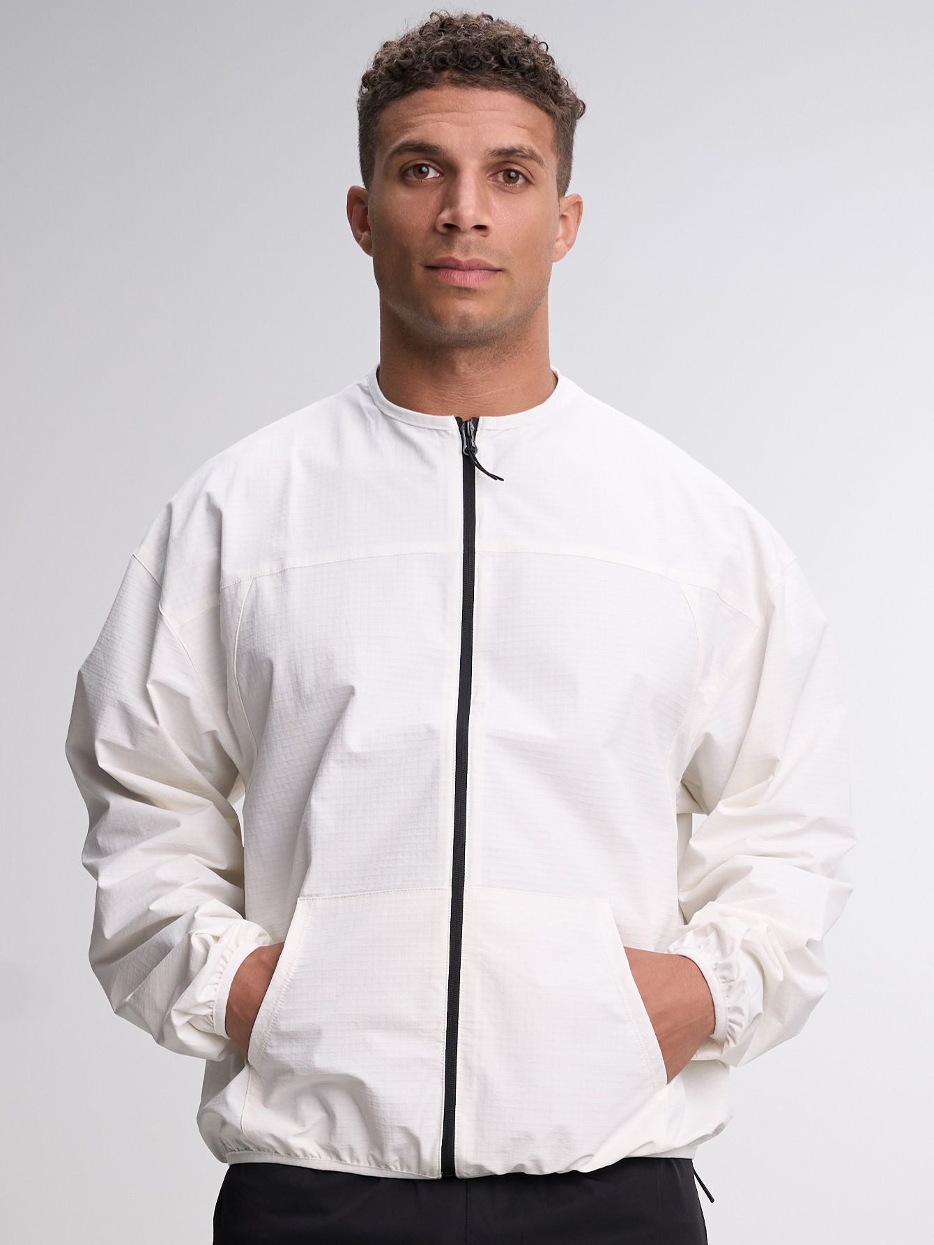 Men's Autumn Slogan Print Long Sleeve Zip-Up Half Placket Casual Hoodie Jacket