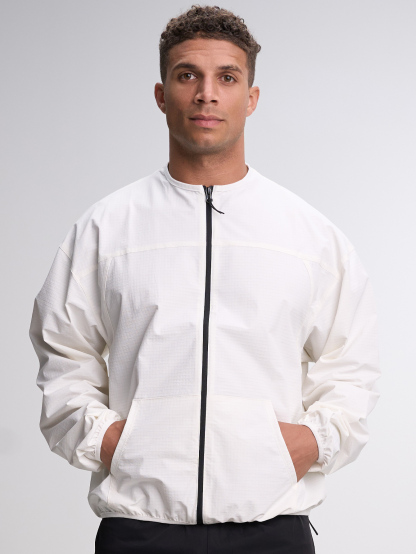 Men's Autumn Slogan Print Long Sleeve Zip-Up Half Placket Casual Hoodie Jacket