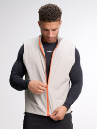 Men's Letter Print Zip Front Jacket Vest