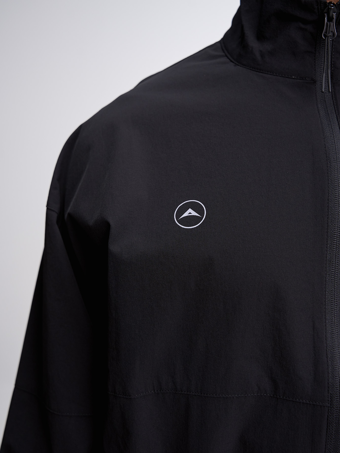 Men's Autumn Slogan Print Long Sleeve Zip-Up Half Placket Casual Hoodie Jacket