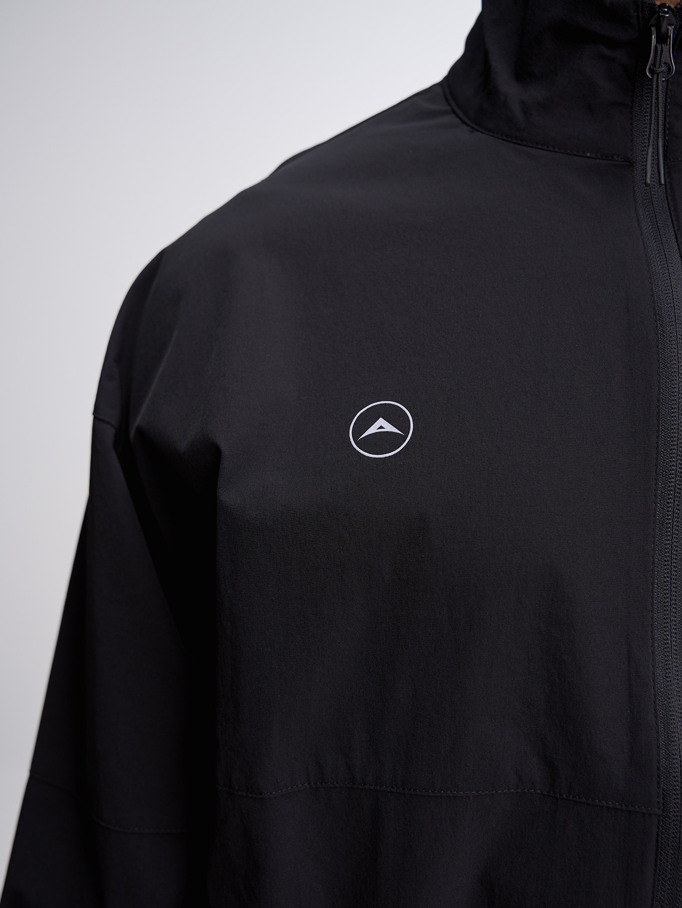 Men's Autumn Slogan Print Long Sleeve Zip-Up Half Placket Casual Hoodie Jacket