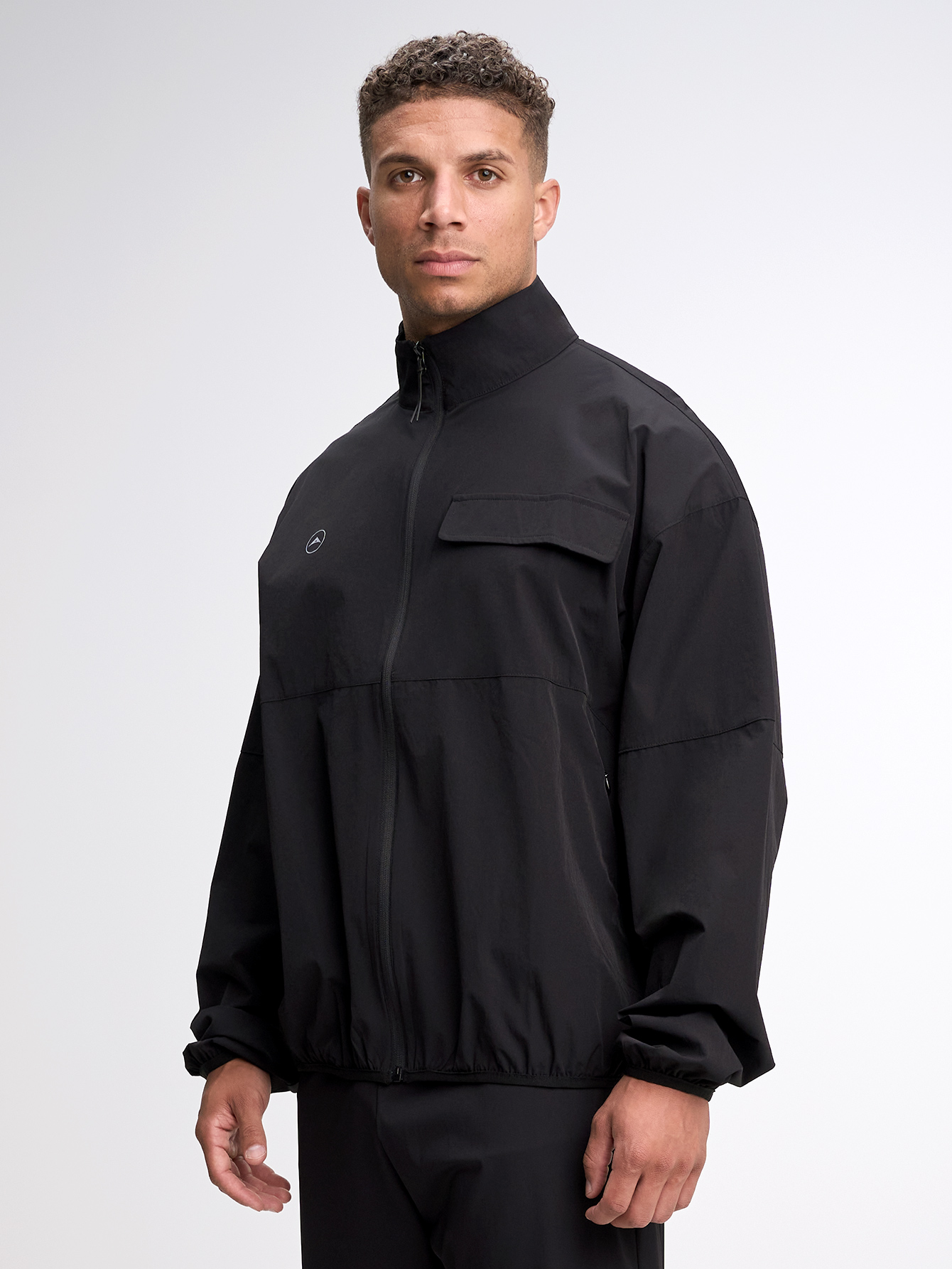 Men's Autumn Slogan Print Long Sleeve Zip-Up Half Placket Casual Hoodie Jacket