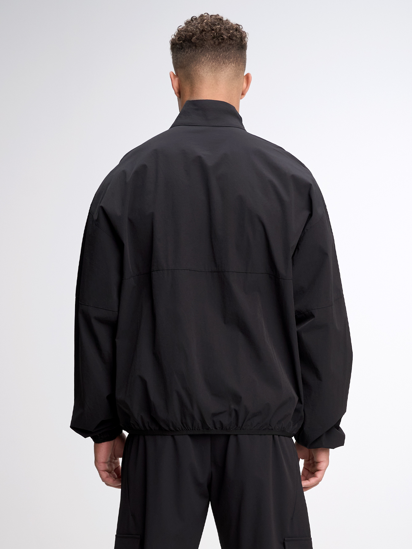 Men's Autumn Slogan Print Long Sleeve Zip-Up Half Placket Casual Hoodie Jacket