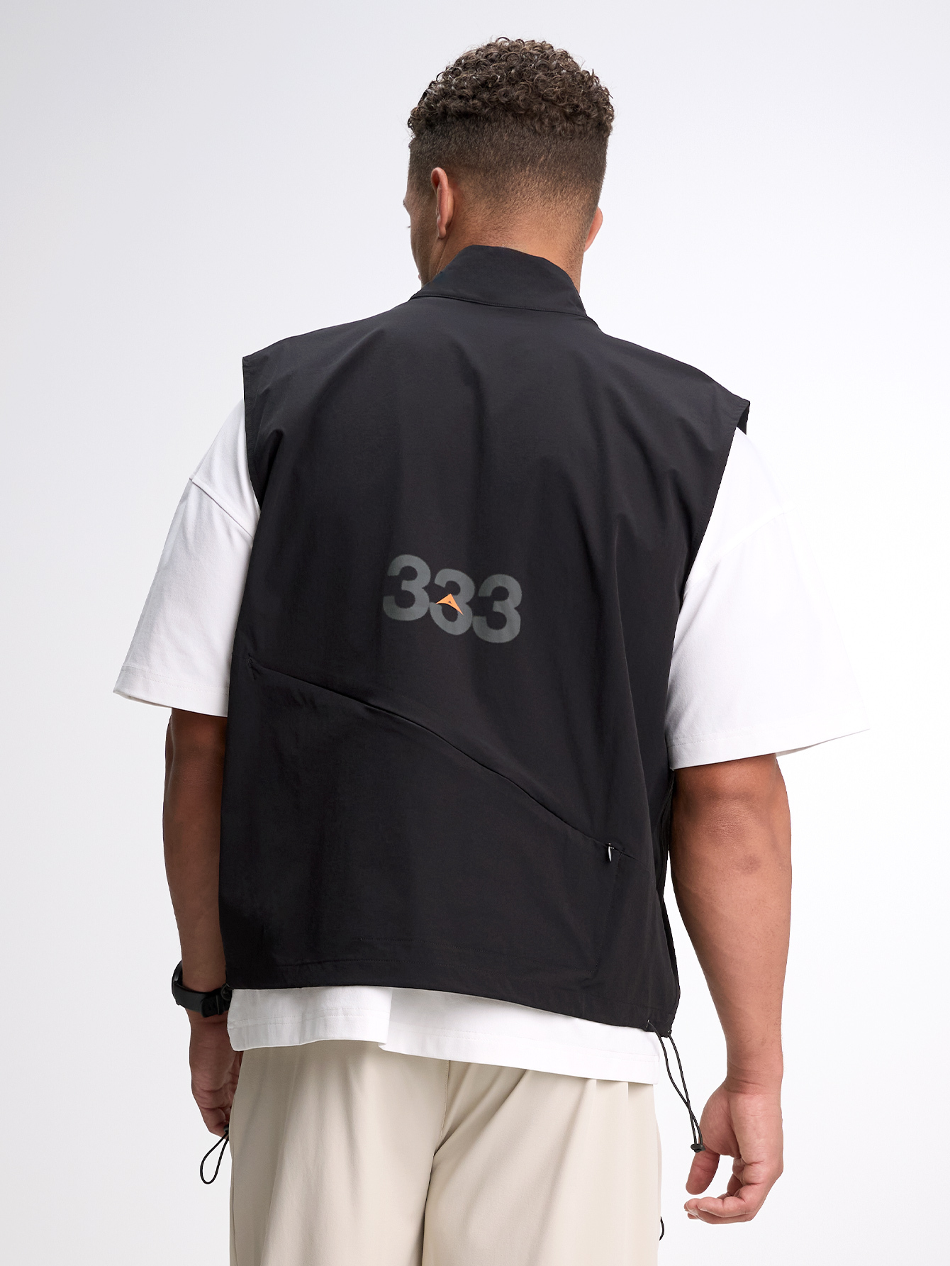 Men's Letter Print Zip Front Jacket Vest