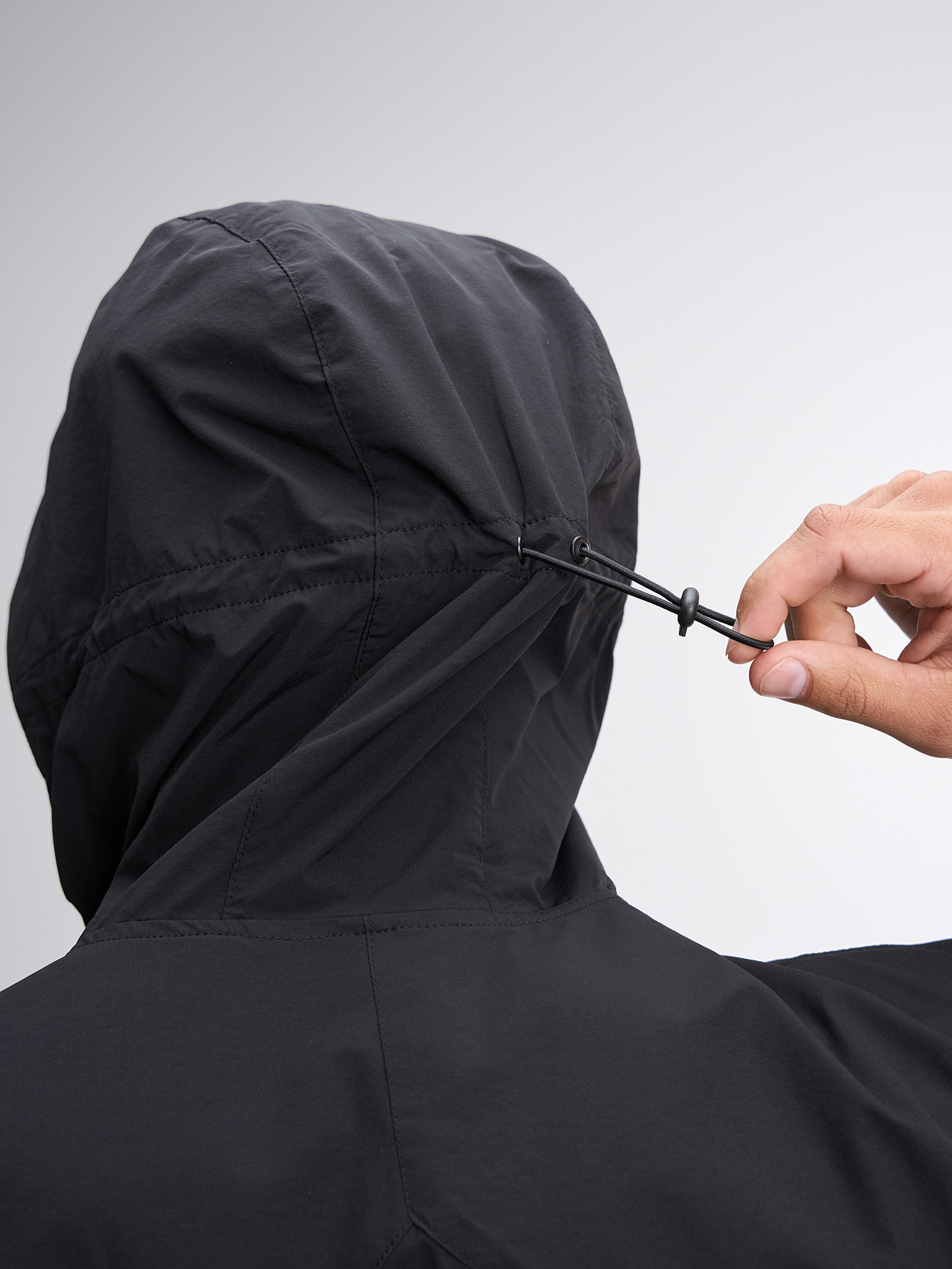 Men's Casual Versatile Simple Hooded Jacket ARC-5027-BLK