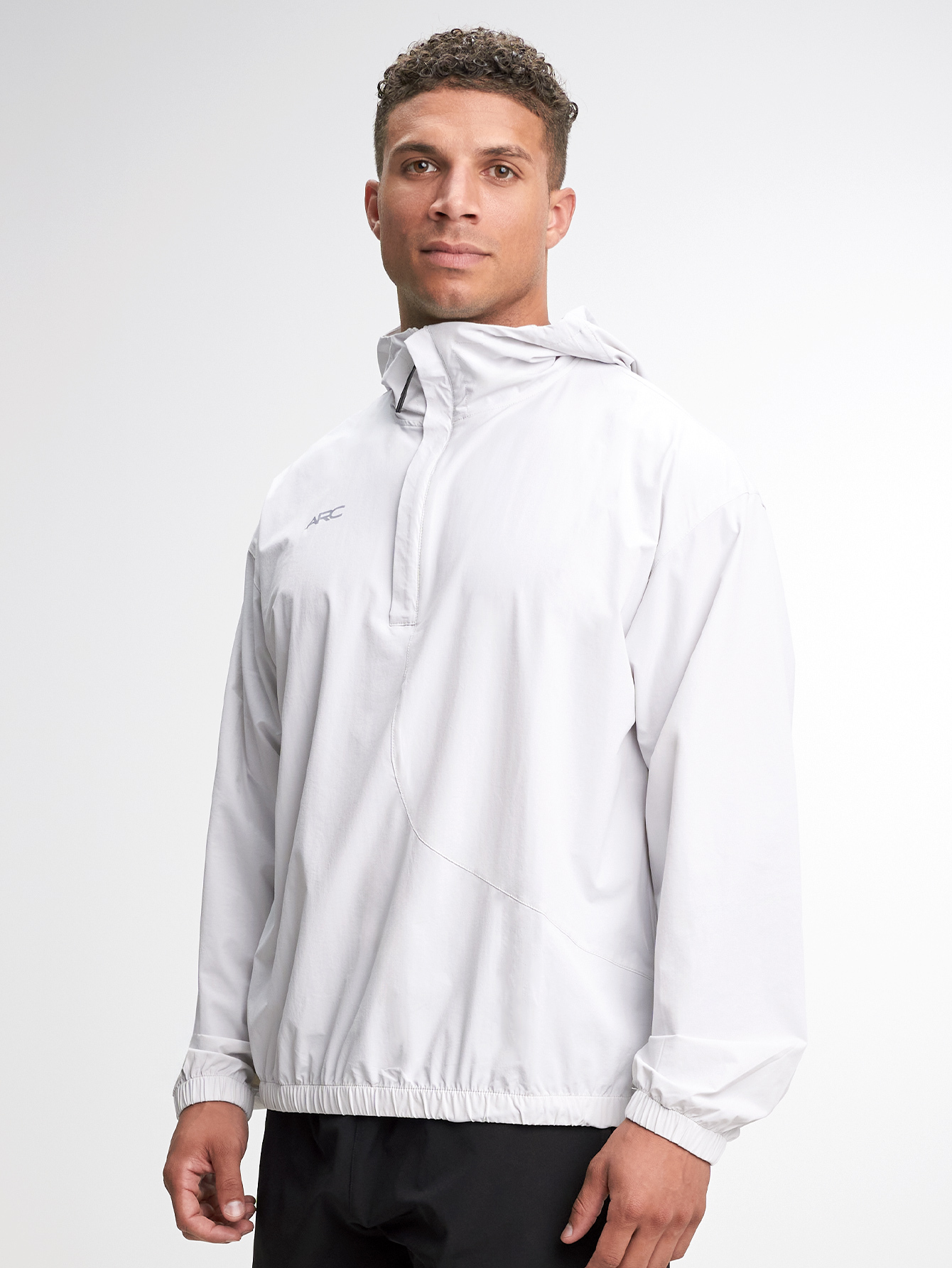 Men's Autumn Zip-Up Half Placket Long Sleeve Casual Hooded Jacket