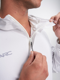 Men's Autumn Zip-Up Half Placket Long Sleeve Casual Hooded Jacket