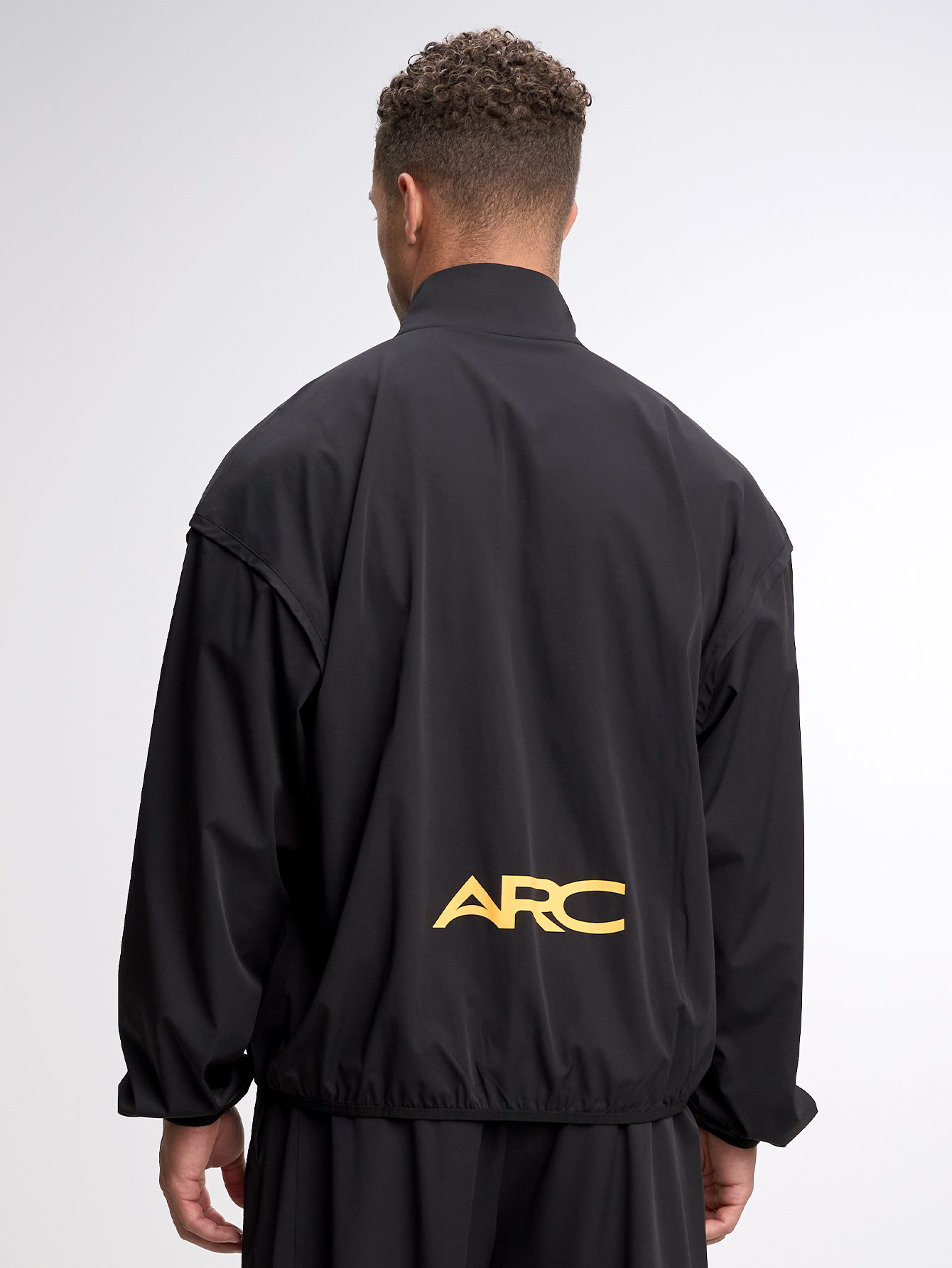 Men's Black Zip-Up Collar Sports Jacket