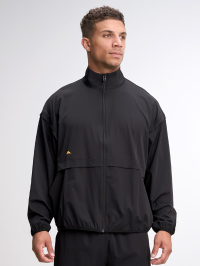 Men's Black Zip-Up Collar Sports Jacket
