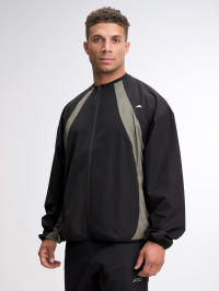 Letter Print Stand Collar Pocket Zip-Up Long Sleeve Jacket