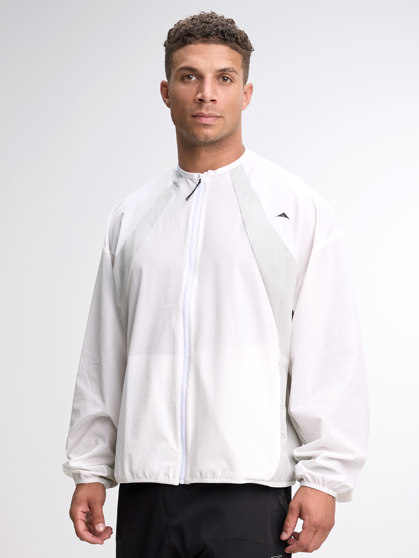 Letter Print Stand Collar Pocket Zip-Up Long Sleeve Jacket