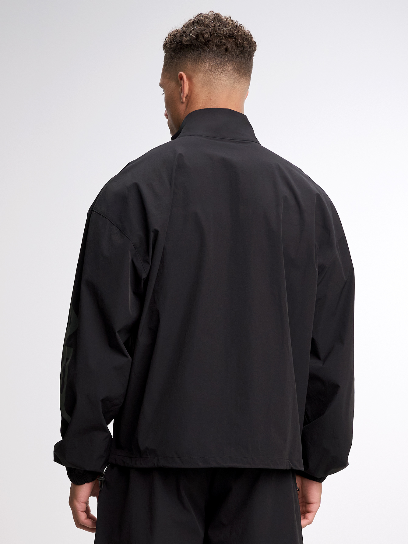 Letter Print Stand Collar Pocket Zip-Up Long Sleeve Jacket