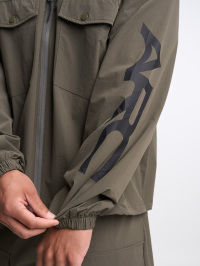 Letter Print Stand Collar Pocket Zip-Up Long Sleeve Jacket