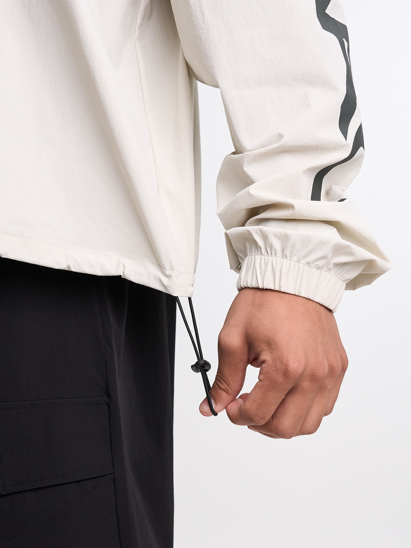 Men's Letter Print Pocket Design Zip Front Casual Jacket