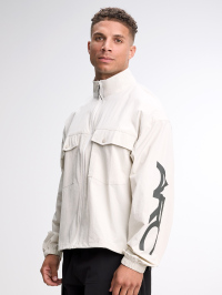 Men's Letter Print Pocket Design Zip Front Casual Jacket