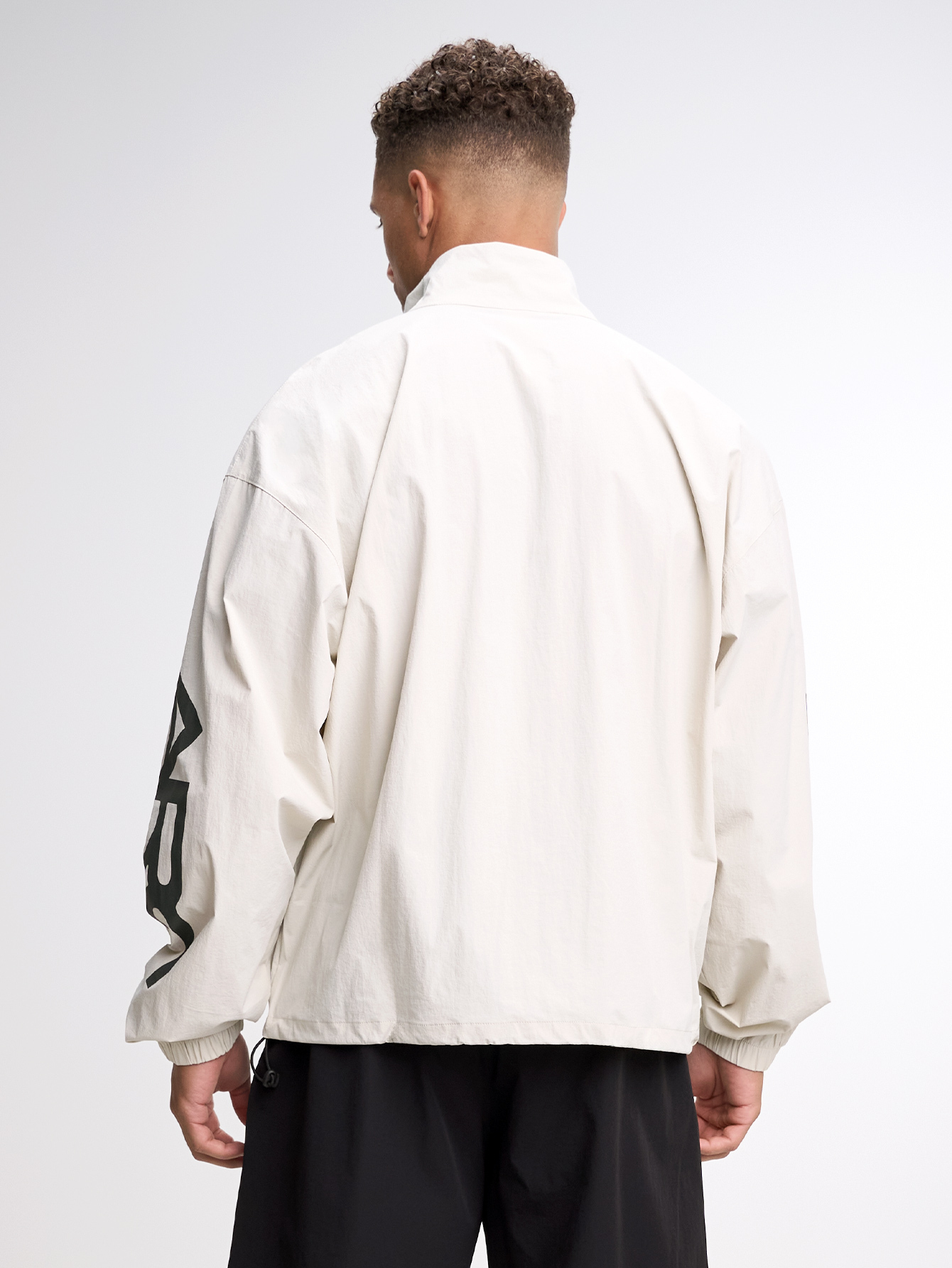 Men's Letter Print Pocket Design Zip Front Casual Jacket