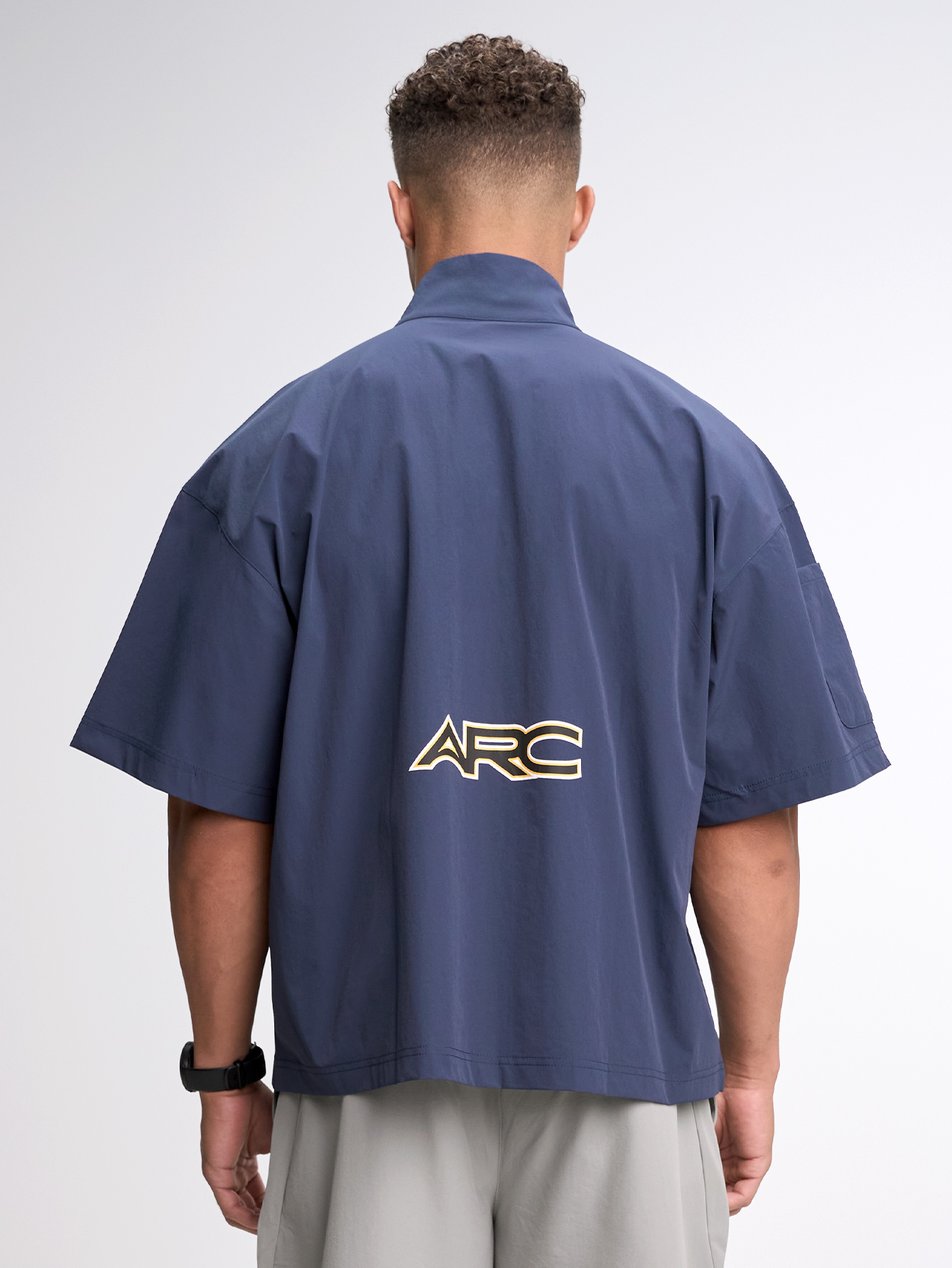 Men's Short Sleeve Zip-Up Collar Sports Jacket