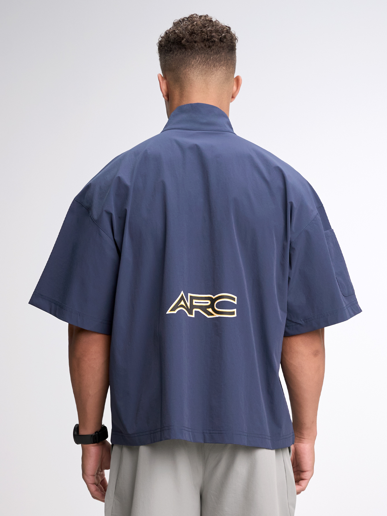 Men's Short Sleeve Zip-Up Collar Sports Jacket