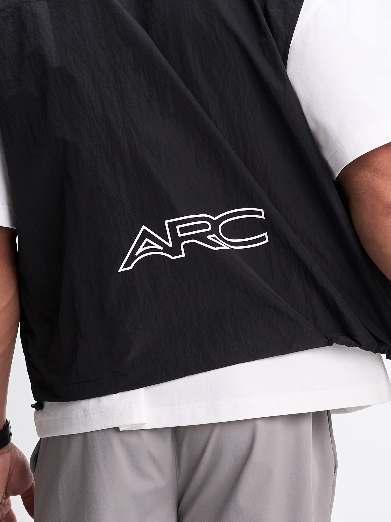 Men's Letter Print Zip Front Jacket Vest