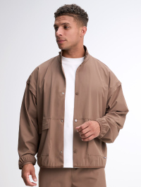 Men's Black Zip-Up Collar Sports Jacket