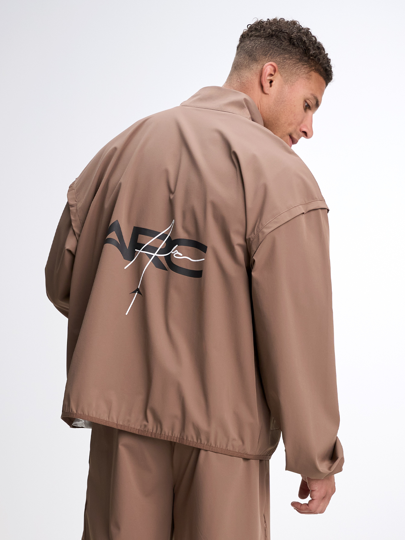 Men's Black Zip-Up Collar Sports Jacket