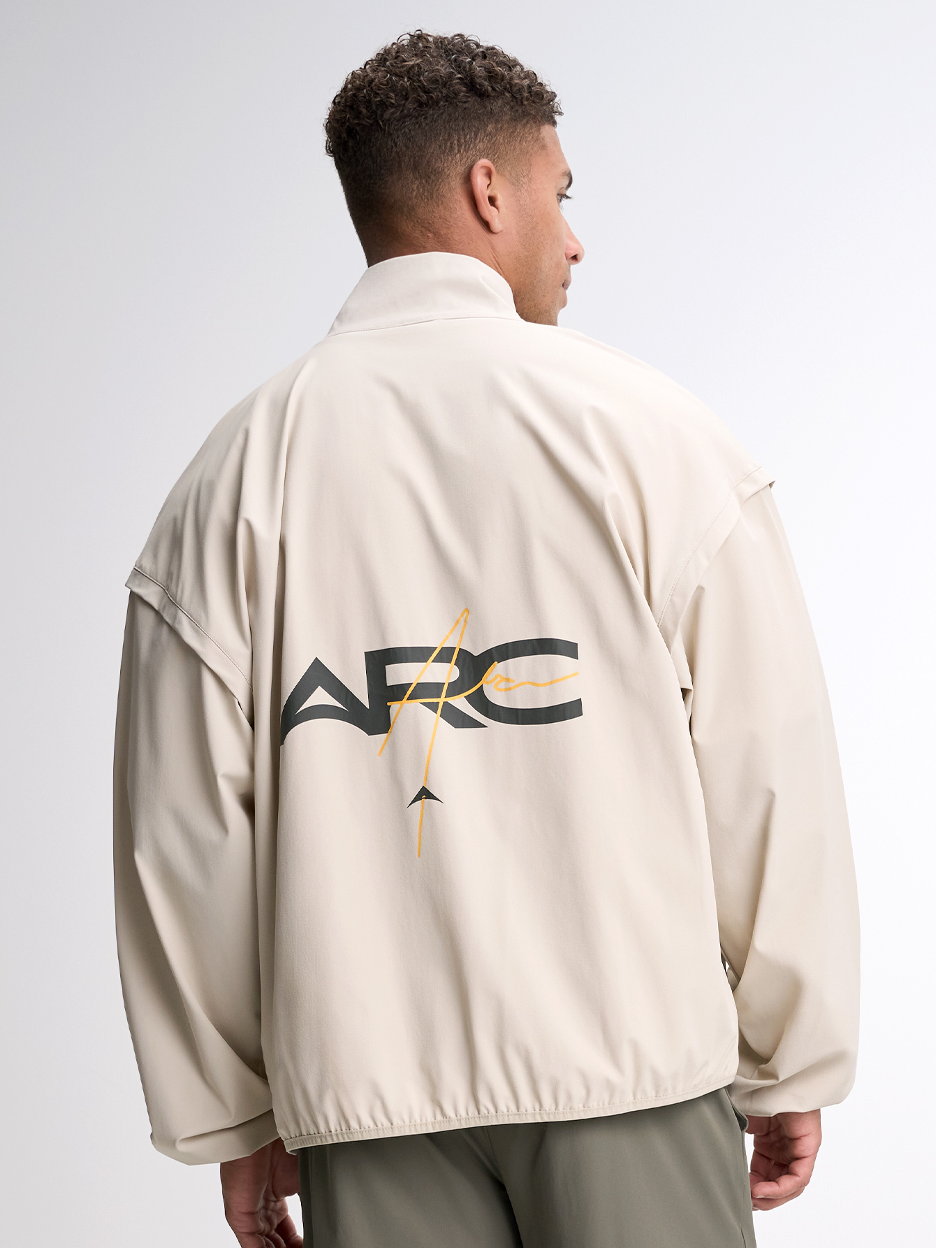 Men's Black Zip-Up Collar Sports Jacket