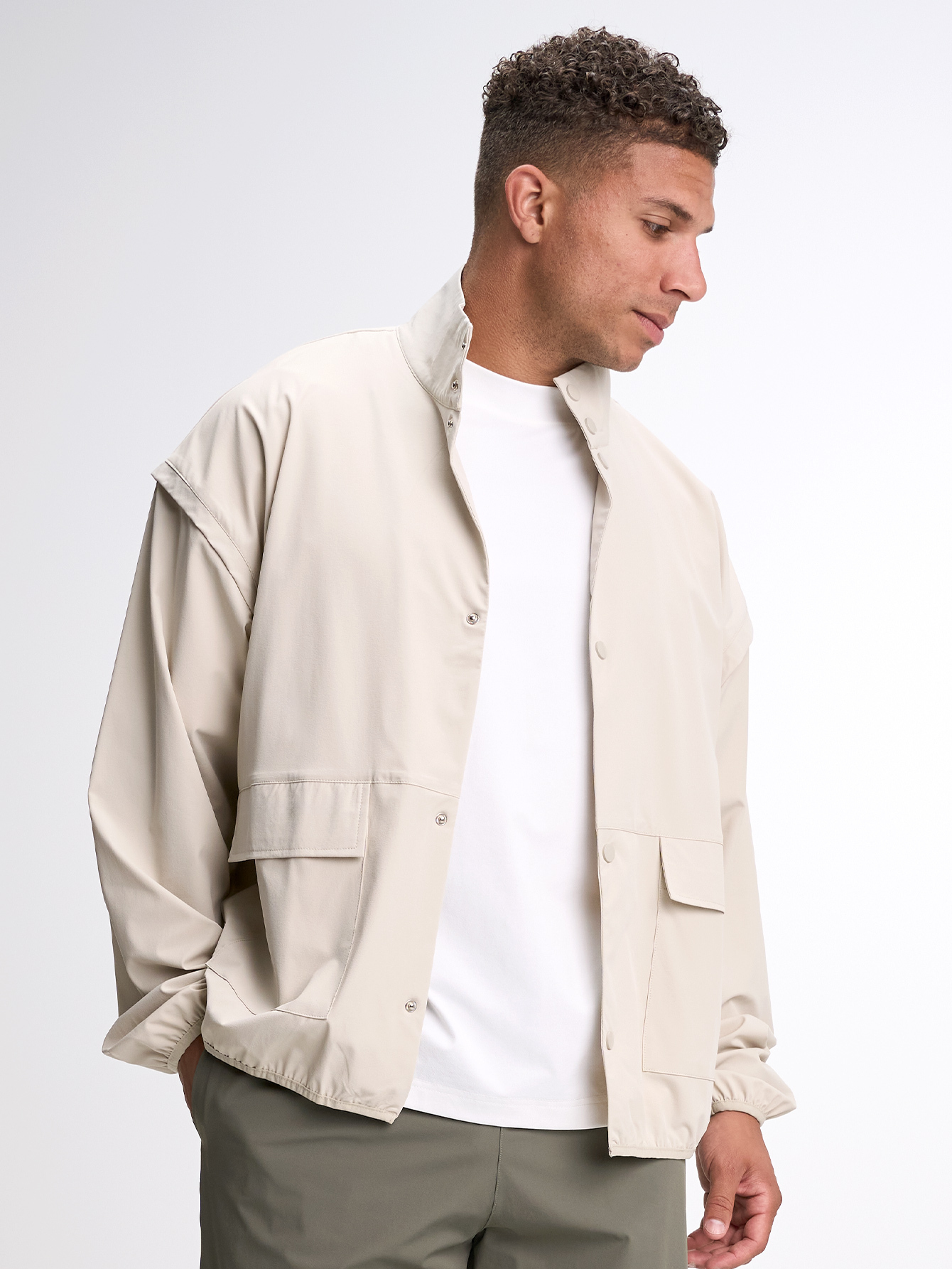 Men's Black Zip-Up Collar Sports Jacket